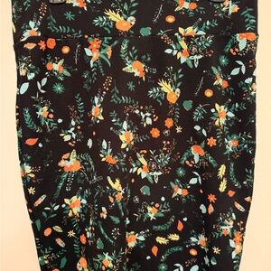 LuLaRoe Black Floral Pencil Skirt